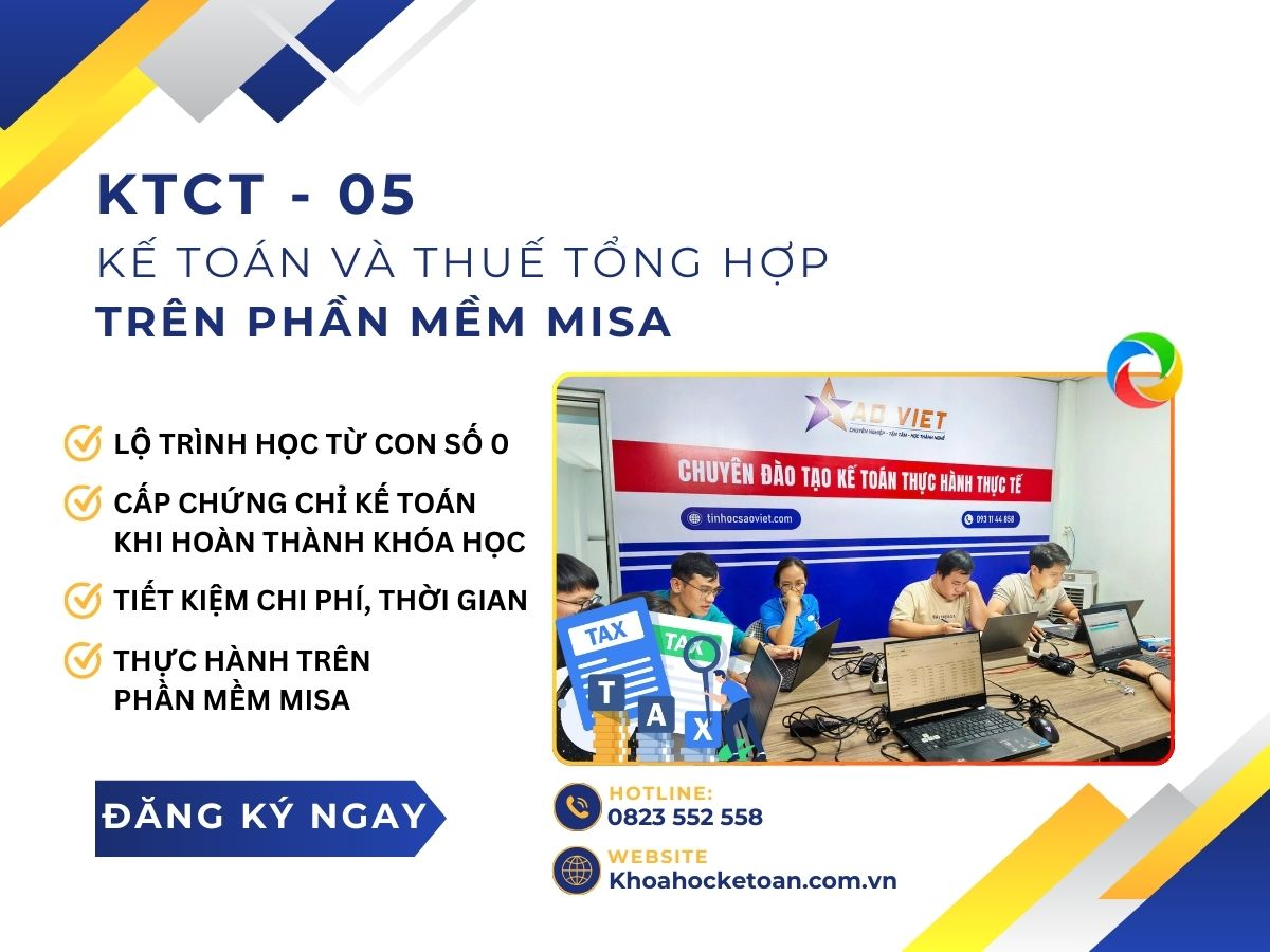khóa học kế toán và thuế tổng hợp trên phần mềm misa