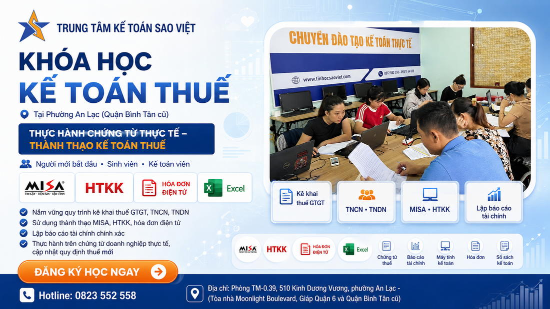 KHÓA HỌC KẾ TOÁN THUẾ TẠI PHƯỜNG AN LẠC (QUẬN BÌNH TÂN CŨ)