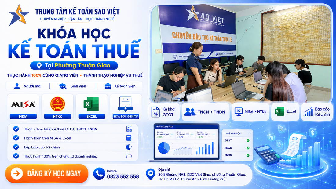 KHÓA HỌC KẾ TOÁN THUẾ TẠI PHƯỜNG THUẬN GIAO