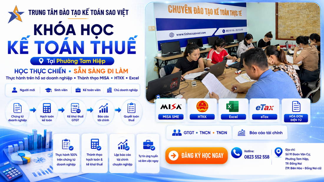 Giới Thiệu Khóa Học Kế Toán Thuế Thực Hành Tại Phường Tam Hiệp