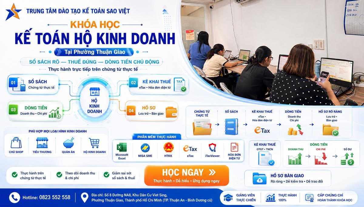 Khóa Học Kế Toán Hộ Kinh Doanh Tại Phường Thuận Giao