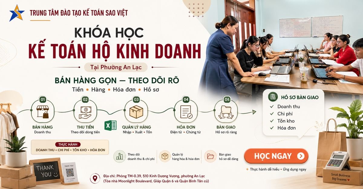 Khóa học kế toán hộ kinh doanh tại phường An Lạc